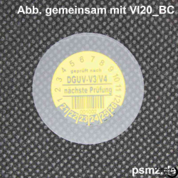 PET30 - Die 30mm Versiegelung für 20mm DGUV Plaketten