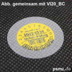 PET30 - Die 30mm Versiegelung für 20mm DGUV Plaketten
