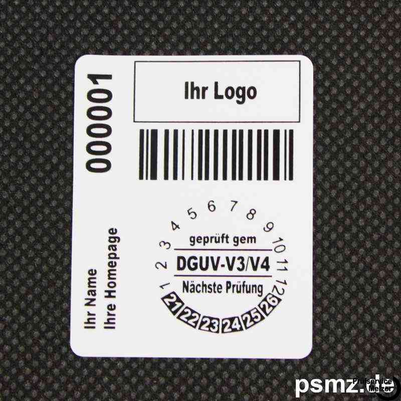 Das kompakte DGUV-V3 Kombietikett mit viel Platz