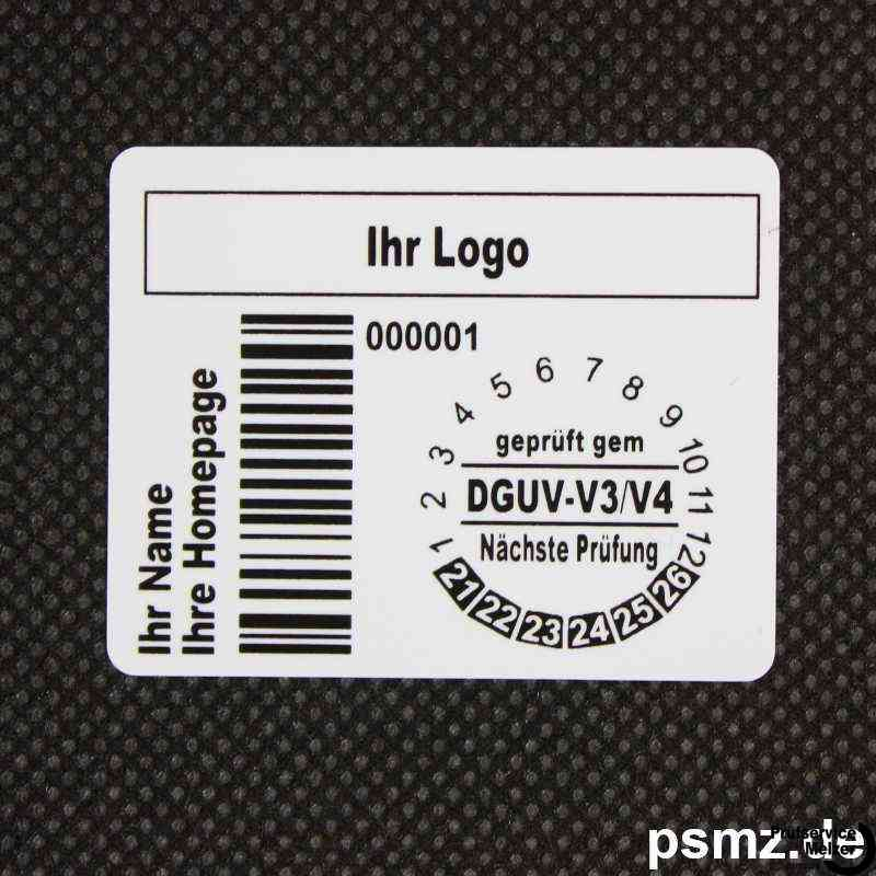 Das moderne DGUV-V3 Kombietikett mit viel Platz
