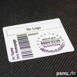 Das moderne DGUV-V3 Kombietikett mit viel Platz