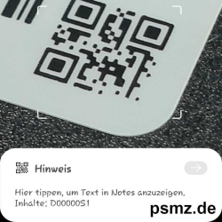 OneDN Inventaretikett für Geräte mit QR Code