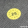500 Prüfplaketten 15mm Vinyl gelb auf Rolle