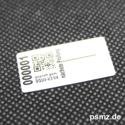 SI3015_insta Mini Installations Trägeretikett für 15mm Prüfplaketten mit QR Code