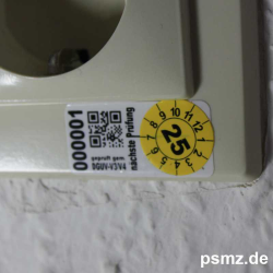 500 Prüfplaketten 15mm Vinyl gelb auf Rolle